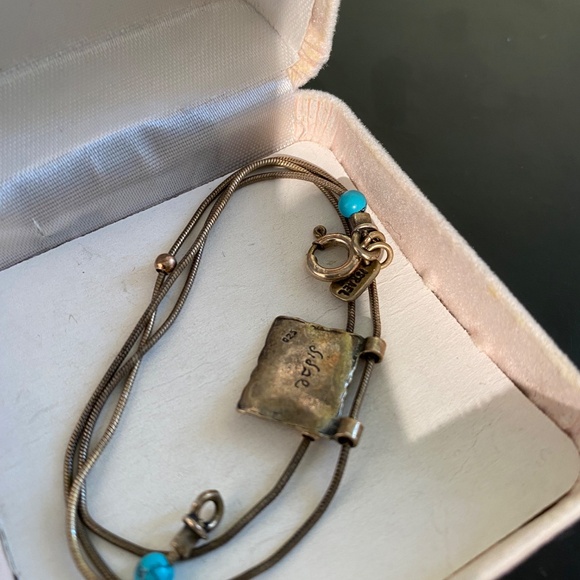 Sterling Silver and turquoise necklace - Picture 2 of 6